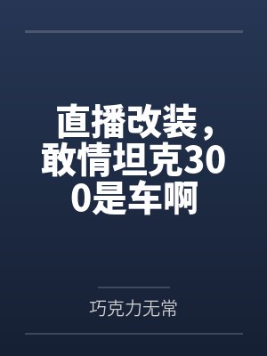 直播改装,敢情坦克300是车啊
