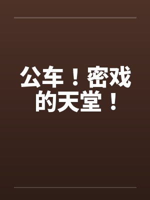 公车！密戏的天堂！