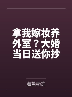 拿我嫁妆养外室？大婚当日送你抄家